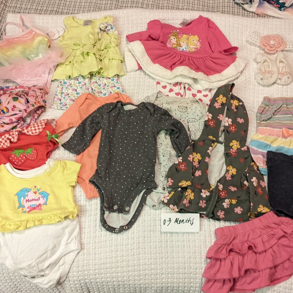 Baby Girl Lot 0-3 Months - 14 pieces